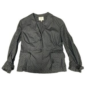 Akris Punto Women's Navy Polka‎ Dot 100% Cotton Blazer size 8